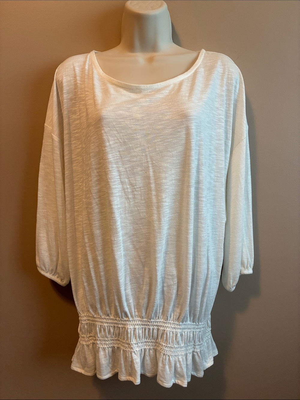 LOFT Cream Lightweight Knit Top